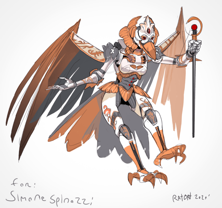 Songbird anthro mechanical bird